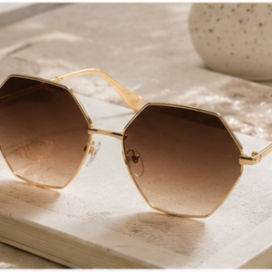 Gold Geometric Gradient Sunglasses