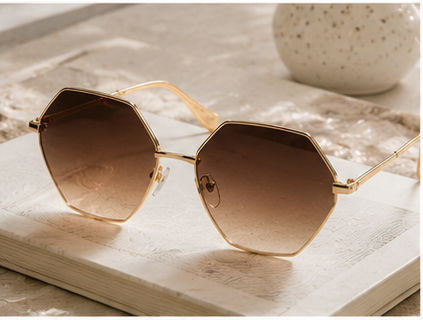 Gold Geometric Gradient Sunglasses