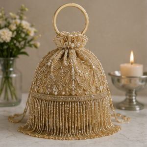 Golden Fringe Potli Bag
