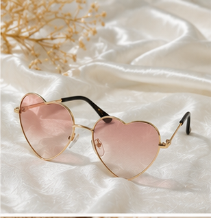 Pink Heart-Shaped Sunglasses