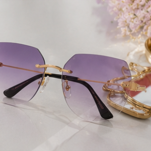 Rimless Purple Gradient Sunglasses