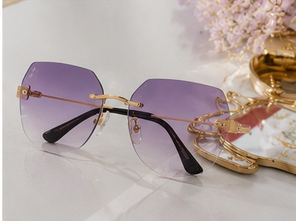 Rimless Purple Gradient Sunglasses