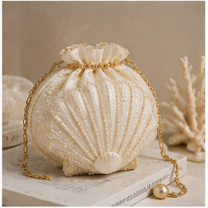 Ivory Shell Embellished Potli Bag