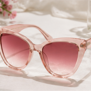 Transparent Pink Cat-Eye Sunglasses