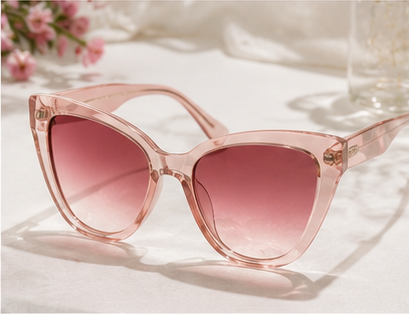 Transparent Pink Cat-Eye Sunglasses