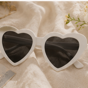 White Heart-Shaped Statement Sunglasses